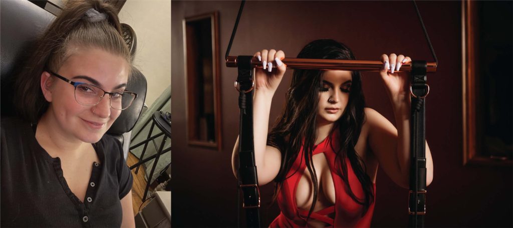 Collage of a woman before and after professional hair and makeup for a boudoir photoshoot